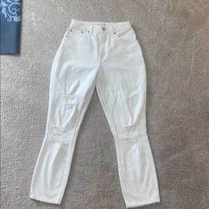 Abercrombie & Fitch white High Rise mom Jeans